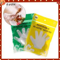 BUSH 50/100PCS/Set ความปลอดภัย ครัว ผักผลไม้ หลีกเลี่ยงการสัมผัสโดยตรง จัดเลี้ยง ถุงมือแบบใช้แล้วทิ้ง พลาสติกใส