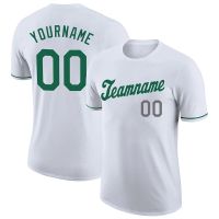 White Green Color Customized Football Jersey for Men Polyester Football Short Sleeves Athletic T- Shirts