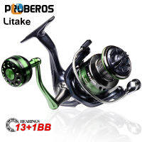 Po Ultralight Spinning Fishing Reel อัตราทดเกียร์5.2:1 13 + 1bb Max Drag Power Fishing Tackle พร้อมที่จับโลหะ