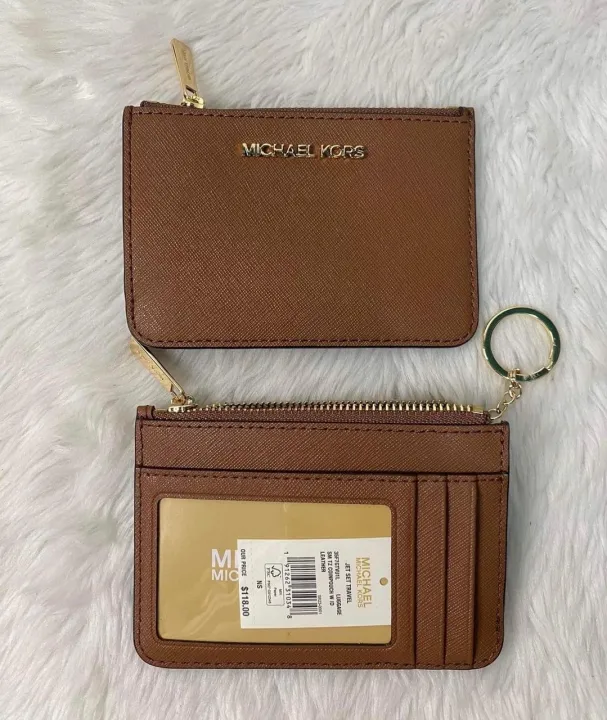 Saddle Michael Kors Jet Set Travel Small Top Zip Coin Pouch with ID Holder  Saffiano Leather | Lazada PH