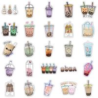 Set of 50 Lovely Milk Tea Cup-shaped Waterproof Stickers