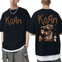 Rock Band Korn Graphic Print T-shirt Men Pure Cotton Short Sleeve Oversized T Shirt Man Vintage Hip Hop Tshirt Unisex Tops