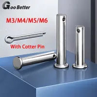 Clevis Pins M3 M4 M5 M6 A2 Stainless Steel Pins Shaft Equipped With Cotter Pin