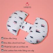 Gối bầu cánh tiên Vuông Tròn cotton Hàn Quốc chần bông nâng đỡ bụng bầu hỗ