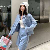 Daralista♡︎ (SS03) Baby Blue Set #พร้อมส่ง?ชุดเซ็ทเสื้อกางเกง​ ชุดเซ็ท​ 2ชิ้น​ เสื้อผ้าเกาหลี