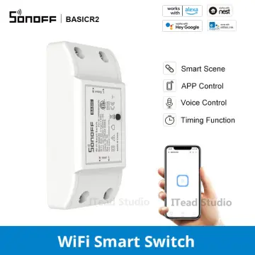 SONOFF BasicR2 WiFi Smart Switch Wireless DIY Relay Module Via Ewelink APP  Wireless Remote Control Works With Alexa Google Home
