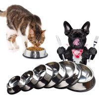 [Big Spade] StainlessDog Bowl Non Slip Cat Feeder Bowls Foot Print Water Feeding OutdoorFood Dish For DogsCat Products