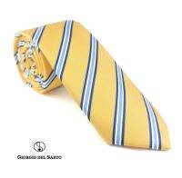 Giorgio Del Sarto Necktie 7.5 cm Yellow Fabric Texture เนคไทสีเหลืองมีเท็กเจอร์