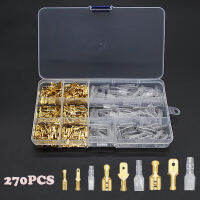 270pcs 2.8/4.8/6.3mm CRIMP เทอร์มินัลฉนวนซีลตัวเชื่อมต่อสายไฟ CRIMP Terminal Connector Assortment Kit-Shief