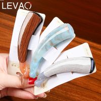 Levao Marbling Printed Banana Clip Hairpin Lady Simple Acrylic Twist Clips With Teeth Barrettes Hair Claws for Women Headdress