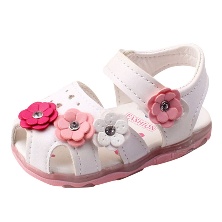 รองเท้าแตะรองเท้ามีไฟ-led-เด็กทารกเด็กผู้หญิงดอกไม้เด็กอ่อนเด็กทารกเด็ก