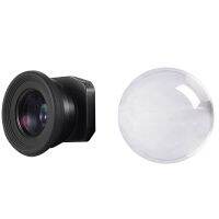 1 Set 1.51X Fixed Focus Viewfinder Eyepiece Eyecup Magnifier &amp; 1 Pcs Transparent Color Glass Crystal Ball 40mm