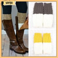 YANGU 1 Pair/set Winter Gift Acrylic Women Mixed Colors Knitted Socks Boot Cuffs Leg Warmers