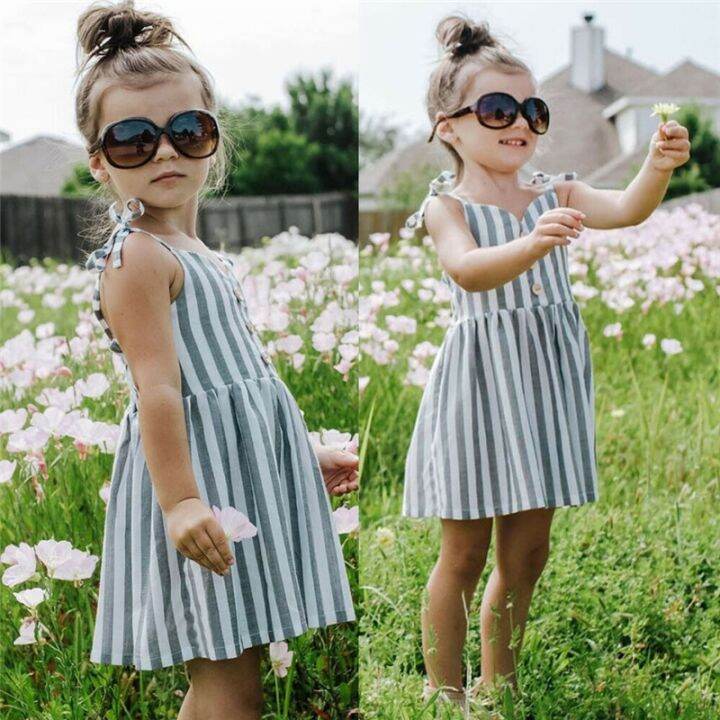 jeansame-dress-1-6y-ฤดูร้อนสาวลำลองลายแขนกุดชุดลายน่ารักเด็กพรรคสำหรับสาวเจ้าหญิงชุดท็อปส์เสื้อผ้า