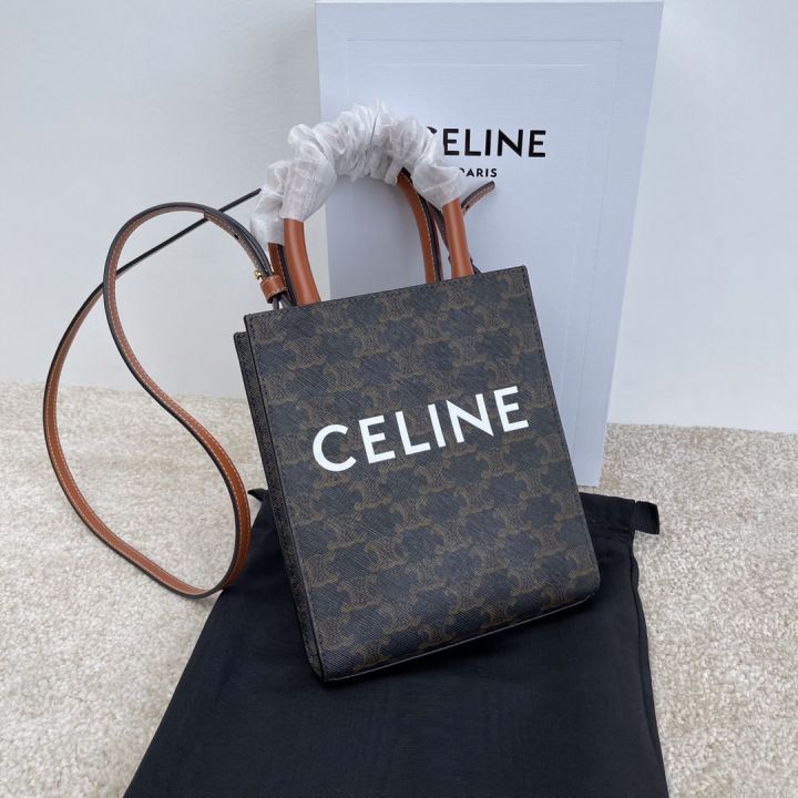 Shop CELINE Cabas Mini vertical cabas in triomphe canvas (194372BZK,  194372BZK01BC, 194372BZK.01BC) by MilanoStyle