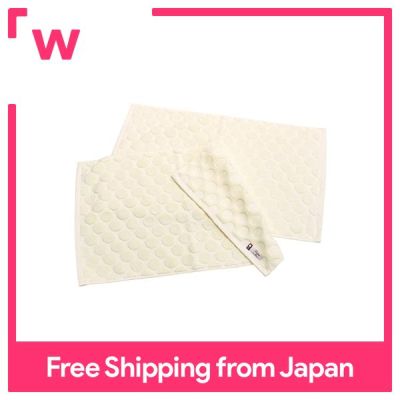 ได้รับการรับรองผ้าเช็ดตัว Imabari เสื่อปูห้องน้ำ Hiorie Dot M ชุดขนาดงาช้าง2ชิ้นทำจากผ้าฝ้าย100% แบรนด์ Imabari ของญี่ปุ่น