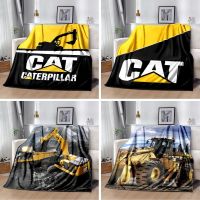 Caterpillar cat blanket, excavator dad blanket, Christmas gift, tractor grandpa birthday blanket