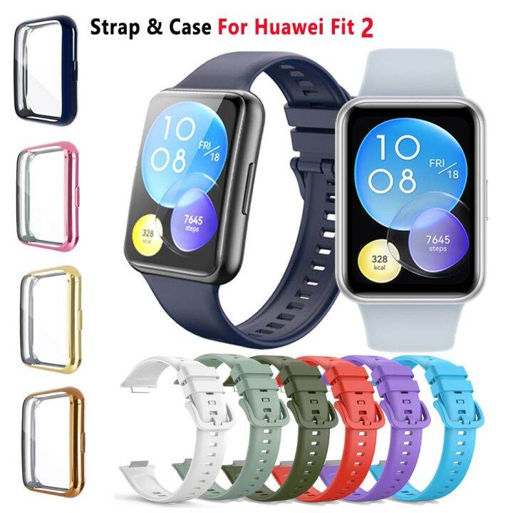 silicone-strap-for-huawei-watch-fit-2-replacement-watchband-wristband-bracelet-wall-stickers-decals