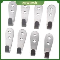 ZOWBRSH 12pcs เหล็กไร้สนิม ตะขอเสื้อโค้ท พร้อมสกรูยึด กันสนิมได้ ตะขอรูปตัว J ทนทานต่อการใช้งาน อุปกรณ์ติดผนัง ที่แขวนผ้าเช็ดตัวเสื้อคลุม กระเป๋าหมวกแขวน