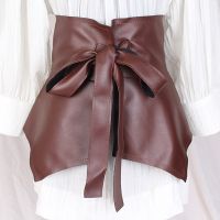 【cw】 Ultra Wide CummerbundsSkirt Peplum BelttieWaistband Corset BeltLeather Ruffle BeltColor ！