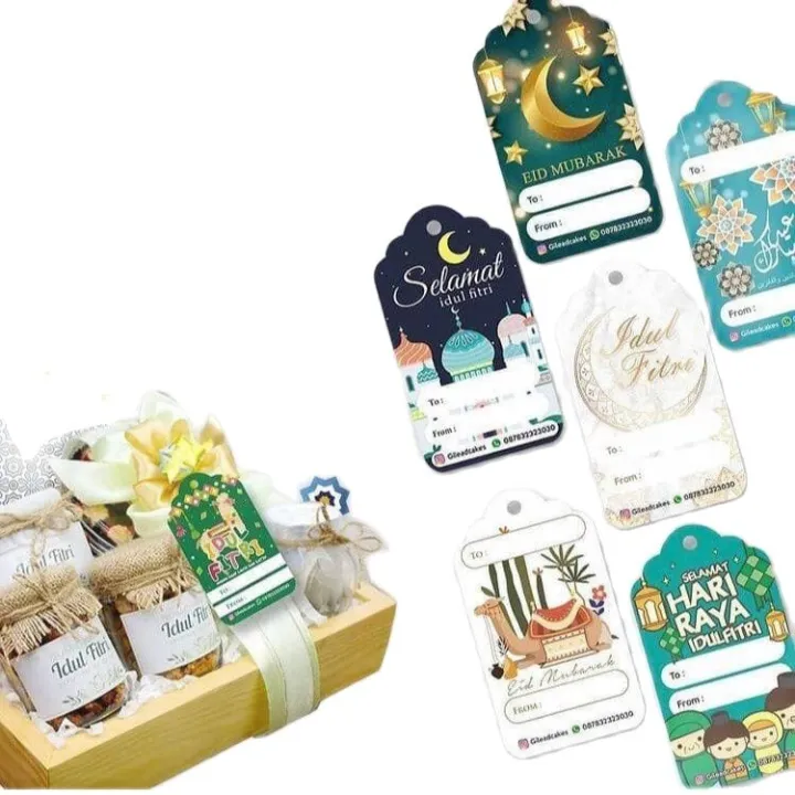 Kartu Ucapan Lebaran Idul Fitri Isi 10pcs Dengan Tali Gantungan / Kartu