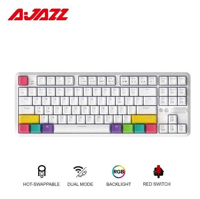 Ajazz K870T Bluetooth Wireless Mechanical Keyboard RGB Lighting