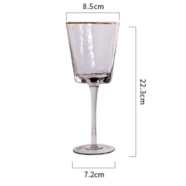 ถ้วยแชมเปญขนาด200-350มล-ถ้วยค้อนสร้างสรรค์สักแก้วไวน์คริสตัลสีแดงหรูหราถ้วยไวน์คุณภาพสูง