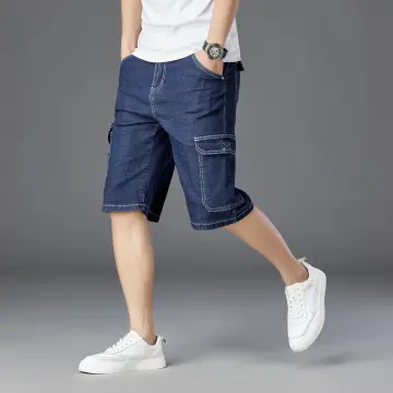 Mens blue jean hot sale cargo shorts