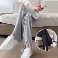 COD DSGERTRYTYIIO 【40-95kg 】Plus Size Ice Silk Wide-leg Womens Pants Loose Casual Trousers Thin