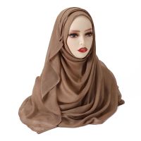 【CC】✹  Modal breathable Plain Hijab Scarf Muslim Cotton Crinkle Headband Veil Scarves Fashion Headscarf Turban