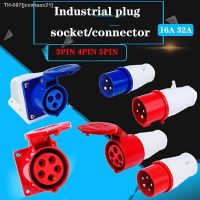 ◕✁✎ Industrial plug and socket waterproof connector 3PIN 4PIN 5PIN 16A/32A IP44 waterproof electrical connection wall mount socket