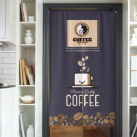Cafe Door Curtain Cafe Kitchen ห้องรับประทานอาหารตกแต่งฉากกั้นห้องม่านประตูทางเข้าแขวนครึ่งม่าน