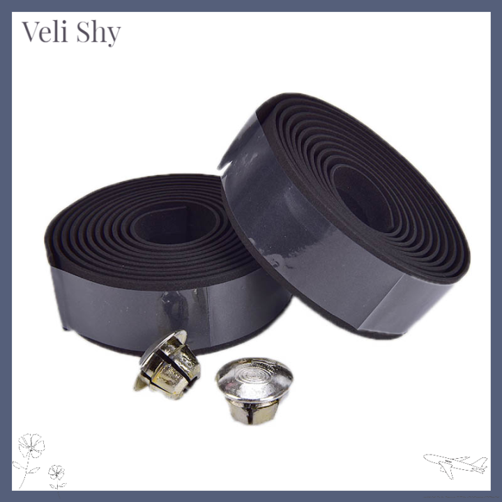 veli-shy-จักรยานเสือหมอบเทปพันโครงเข็มขัดสายรัดจักนยานเทปสำหรับแฮนด์จักรยานพร้อมปลั๊ก