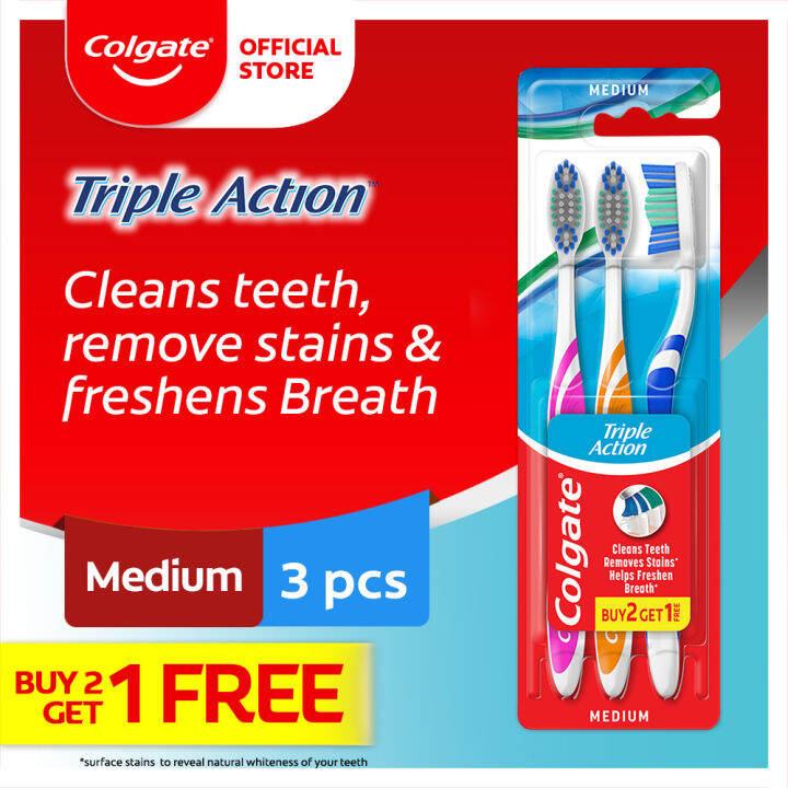 Colgate Triple Action Toothbrush Buy 2, Get 1 FREE (Assorted Color