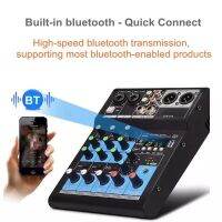 Professional 4 ช่อง USB Bluetooth ผสม DSP USB DJ เสียงคอนโซลผสม 48V Phantom Power