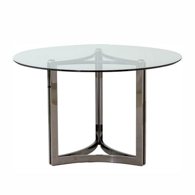modernform โต๊ะอาหาร รุ่น DERRY ท็อปด้วยกระจกใสนิรภัย S120*H75.5 cm
