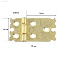 ✣ 4Pcs Brass Flower Carved Hinge Decor Door Hinges Wooden Gift Jewelry Box Hinge Fittings for Furniture Hardware Screw 35x18mm