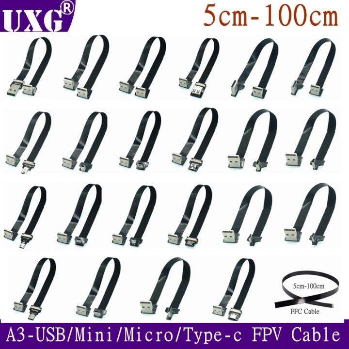 Ffc Micro Mini Usb Fpv Slim Thin Flat Soft Flexible Fpc Charge Cable For Fpv Brushless Handheld 3640