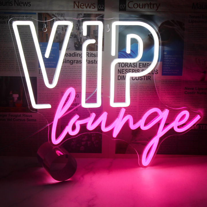 Neon Sign Vip Lounge Led Neon Lights Wall Decor For Club Bar Restaurant  Business Vip Group Decor Usb Led Neon Signs 42*32Cm | Lazada Ph
