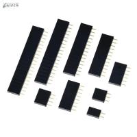 หัวเข็มสำหรับ Arduino Black Pin Header 12P 15P 16P 20P 2P 3P 4P 6P 8P หัวต่อสตรีตัวเชื่อมต่อขาสเตริทตัวปักพินแถวเดียวซ็อกเก็ตส่วนหัวของผู้หญิง