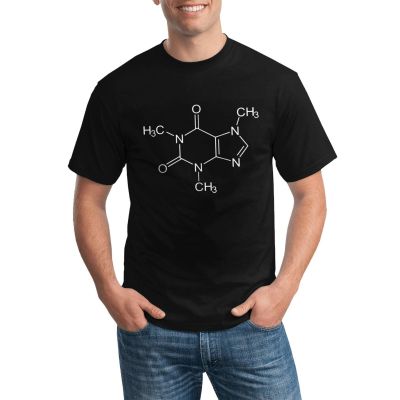 Trendy Soft Printed Funny Tshirt Molecular Structure Caffeine Chemistry Science Costa Starbucks