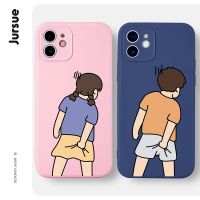 Ready Stock! JURSUE เคสคู่ เคสไอโฟน คู่รัก กันกระแทกซิลิโคนนุ่มการ์ตูนตลก เคสโทรศัพท์ Compatible for iPhone 14 13 12 11 Pro Max SE 2020 X XR XS 8 7 6 6S Plus พลัส XYA1297