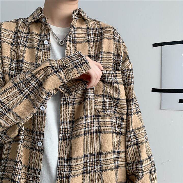 codtheresa-finger-m-3xl-plus-size-korean-style-men-plaid-shirt-mens-japanese-retro-shirt-casual-loose-long-sleeved-shirt-for-men