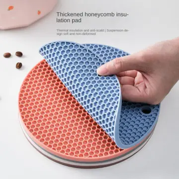 1pc Purple Round Silicone Placemat With Honeycomb Texture, Non-slip & Heat  Resistant Silicone Table Mat, Easy To Clean & High-temperature Resistant