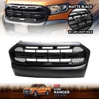 หน้ากระจัง กระจังหน้า รุ่น ฟอร์ด เรนเจอร์ FORD RANGER MC 2015 - 2017 สีดำด้าน โลโก้สีดำ 1 ชิ้น