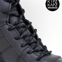 รองเท้า KIPZKAPZ ROUND SHOELACE 4 มม. - RS42 สีดํา สีเทา - 140 ซม. 160 ซม. 160 ซม.