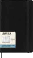 Moleskine 2024 12แพลนเนอร์รายเดือนเคสนิ่มสีดำขนาดใหญ่ (13X21ซม.)