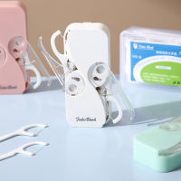 KLKLJYFI ผู้ถือไหมขัดฟันแบบพกพา Floss dispenser dual SWITCH ขัดฟันอัตโนมัติ