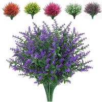 【DT】 hot  3/5Bundles Artificial Lavender Flowers Plastic Fake Flowers Simulation Plants Decoration for Wedding Courtyard Home Garden Décor