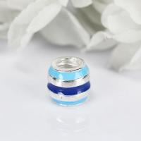 ลูกปัดเงินแท้ solid sterling 925 เคลือบสีEnamel สีฟ้า สำหรับร้อยสร้อยข้อมือสไตล์แพนโดร่า : มณีธารา Mc(scm028-4)